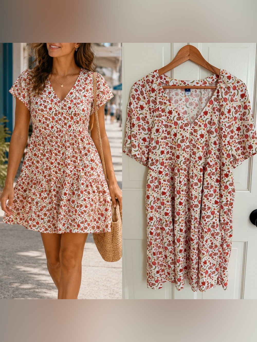 Old Navy Floral V-Neck Tiered Summer Dress
